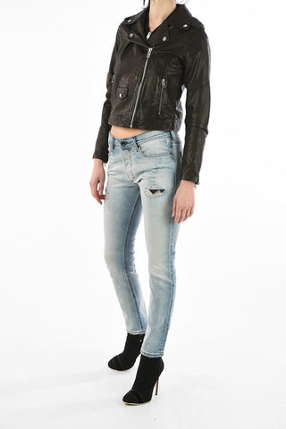 Leather Crop R-SERY Biker Jacket