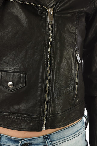 Leather Crop R-SERY Biker Jacket