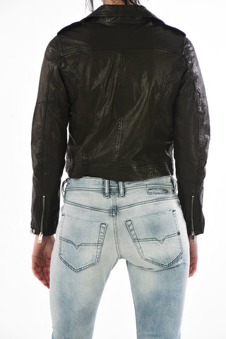 Leather Crop R-SERY Biker Jacket