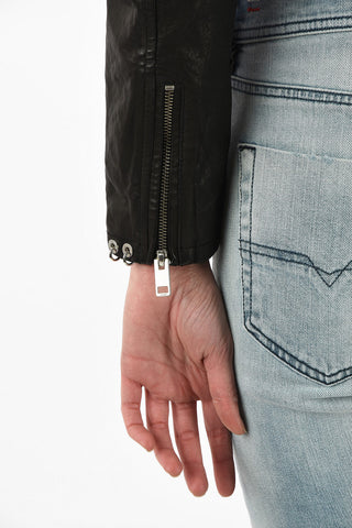 Leather Crop R-SERY Biker Jacket