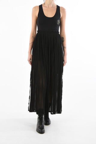 double split-side hem accordion maxi D-TEHEI dress