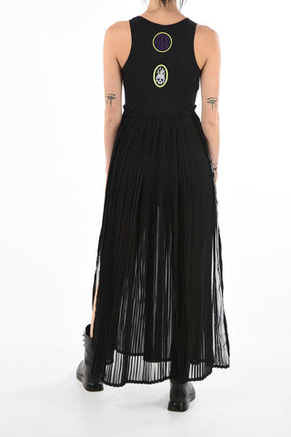 double split-side hem accordion maxi D-TEHEI dress