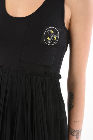 double split-side hem accordion maxi D-TEHEI dress