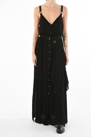 v-neck double split-side hem maxi D-DEMI dress