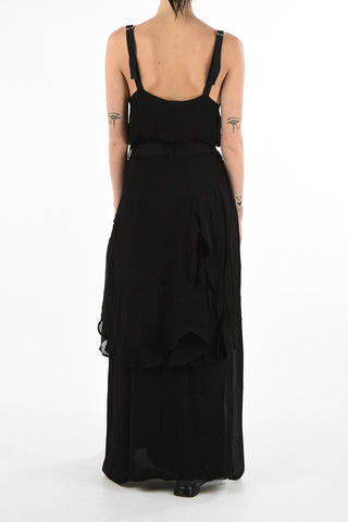 v-neck double split-side hem maxi D-DEMI dress