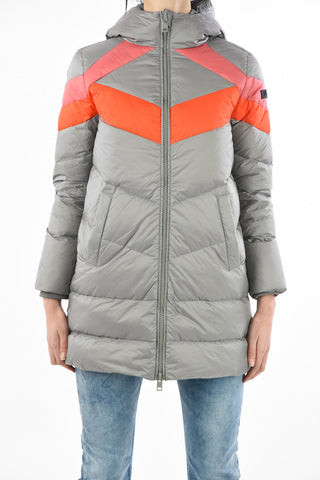 Full Zip W-PATLONG-NEW Down Jacket with hood