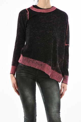 tie Dye Asymmetric M-STAZ Crew-Neck Sweater