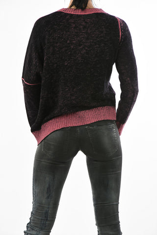 tie Dye Asymmetric M-STAZ Crew-Neck Sweater