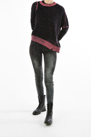 tie Dye Asymmetric M-STAZ Crew-Neck Sweater