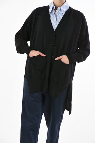 MM6 Side Split Oversize Asymmetric Cardigan