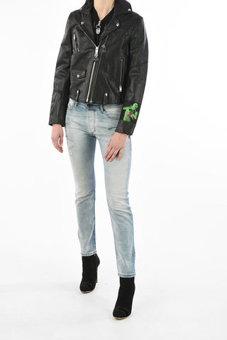 Leather Crop L-AIMEE Biker Jacket