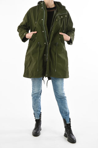 Snap Button Faux Fur inner R-WIKIBI Parka jacket JACKET