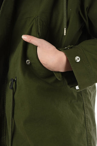 Snap Button Faux Fur inner R-WIKIBI Parka jacket JACKET