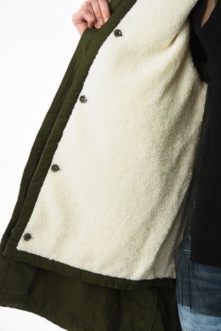 Snap Button Faux Fur inner R-WIKIBI Parka jacket JACKET