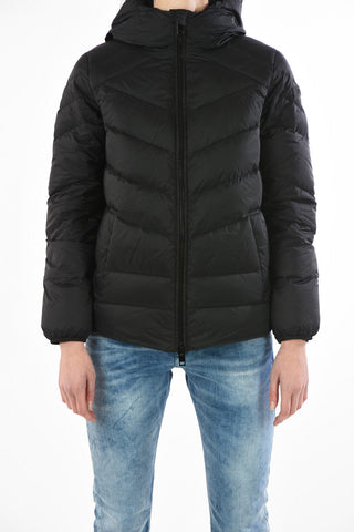 Full zip W-CLAUDINE-HOOD down jacket