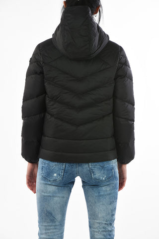 Full zip W-CLAUDINE-HOOD down jacket
