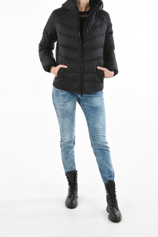 Full zip W-CLAUDINE-HOOD down jacket
