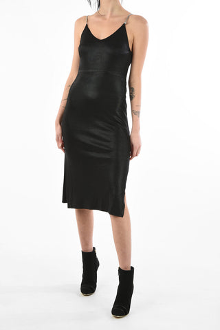 spaghetti strap double split-side hem M-FOIL bodycon dress