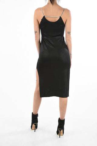 spaghetti strap double split-side hem M-FOIL bodycon dress