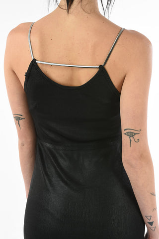 spaghetti strap double split-side hem M-FOIL bodycon dress