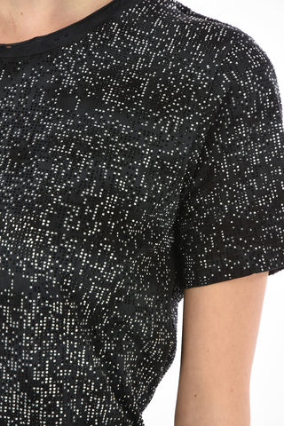 Mini vestito attillato D-ARY con strass manica corta