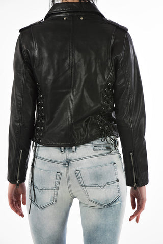 Leather Crop L-TAMMY Biker Jacket