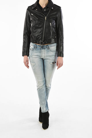 Leather Crop L-TAMMY Biker Jacket