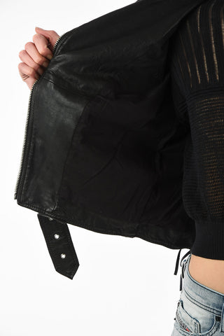 Leather Crop L-TAMMY Biker Jacket