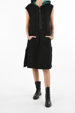 double split-side hem Sweat knee length D-KYLI dress with Hood