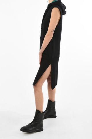 double split-side hem Sweat knee length D-KYLI dress with Hood