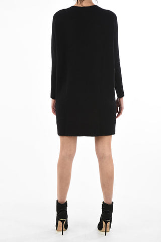 plunging neckline knit mini M-SOFTY dress