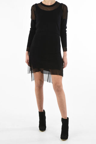 Sheer Details Knit M-GAUTIERR Mini Bodycon Dress