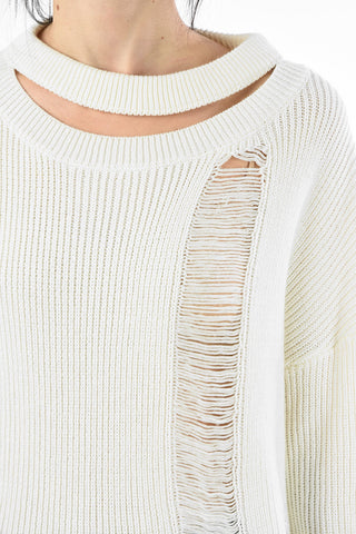 Distressed M-BOB chocker Sweater