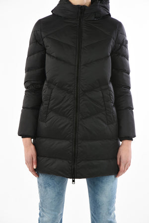 Full Zip W-PATLONG-NEW Down Jacket with hood