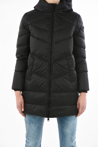 Full Zip W-PATLONG-NEW Down Jacket with hood