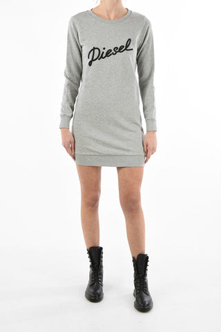 Logo Embroidery Sweat Crew-Neck D-YVONNE Mini Dress