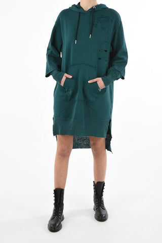 Distressed detail Sweat D-ILSE Asymmetric mini dress
