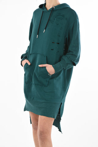 Distressed detail Sweat D-ILSE Asymmetric mini dress