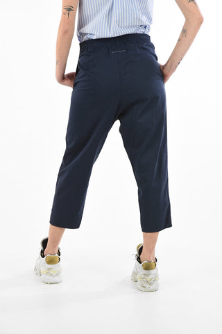 MM6 Drawstring Low-Waist Cropped Pants