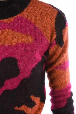 Camouflage crop M-PIC crew-neck sweater