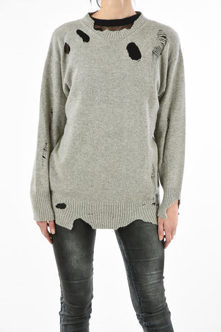 Distressed Details Oversize M-PURE Sweater