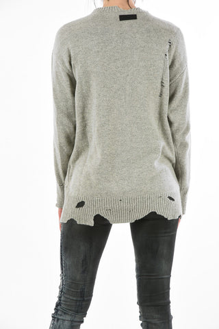 Distressed Details Oversize M-PURE Sweater