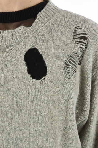Distressed Details Oversize M-PURE Sweater