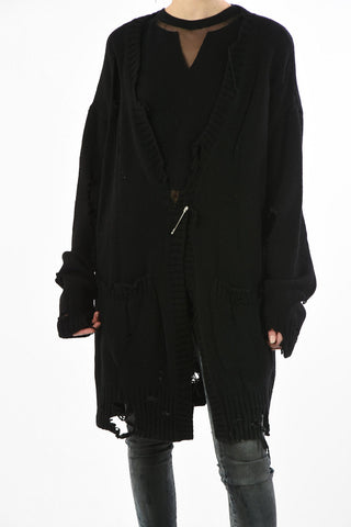 Distressed effect Oversize M-LOVES Cardigan
