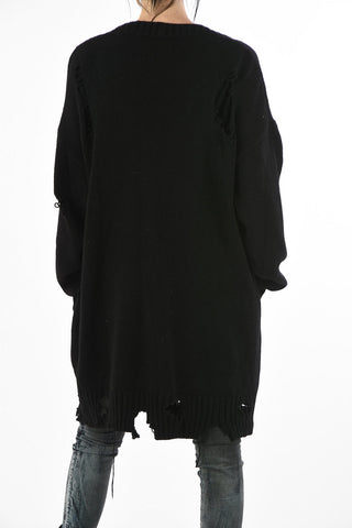 Distressed effect Oversize M-LOVES Cardigan