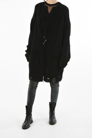 Distressed effect Oversize M-LOVES Cardigan