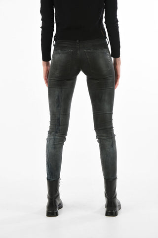 bleached Mid-rise waist GRACEY-NE slim fit sweat jeans
