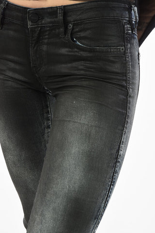 bleached Mid-rise waist GRACEY-NE slim fit sweat jeans