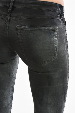 bleached Mid-rise waist GRACEY-NE slim fit sweat jeans