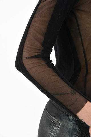 Sheer Details Crop M-JEAN Crew-Neck Sweater